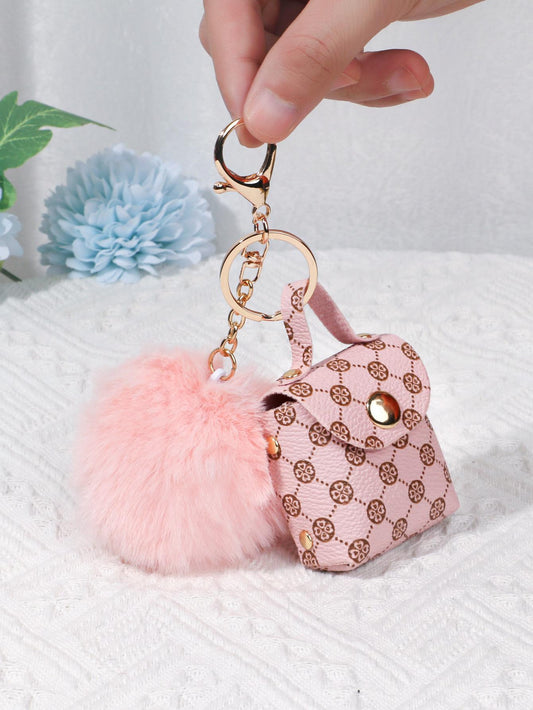 Geometric Pattern Bag Charm Pom Pom Decor Key Chain Coin Purse Bag Accessories Gifts Valentine'S Day Stylish for Teen Girls Women College Students Teacher White-Collar Workers Rookies & White-Collar Workers Gift Accessories Decor Present Car Accessaries Women Macrame Key Chain Charms Cute Keychain Wallet Keychain Plush Keychain School Supplies Teacher Gifts Back to School Teacher Accessories Pom Poms