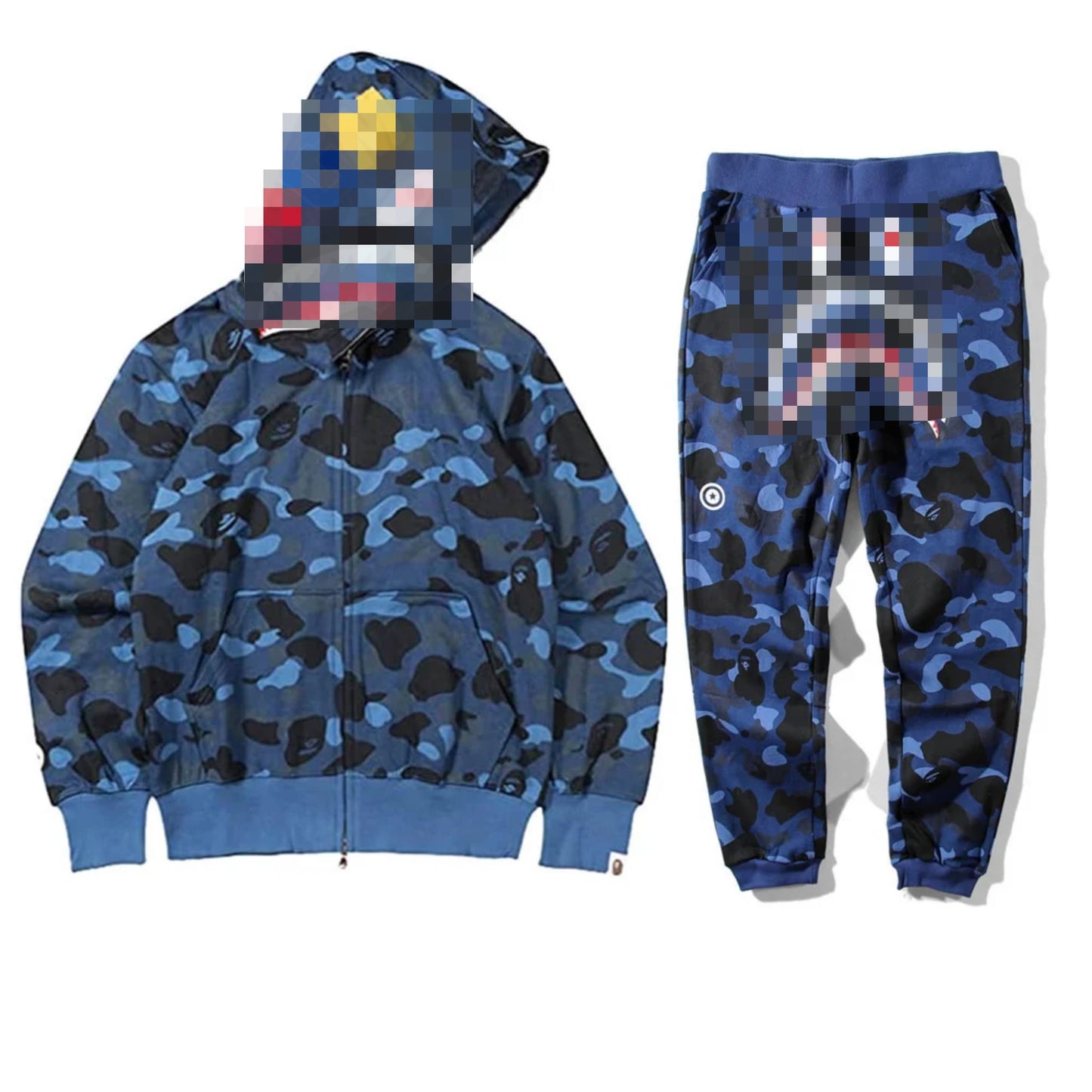 Blue camo sweater & pants